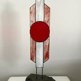 Sculpture, Totem Point rouge, Dominique Combe