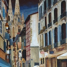 Painting, Bayonne, la cathédrale, Jacques Guillet