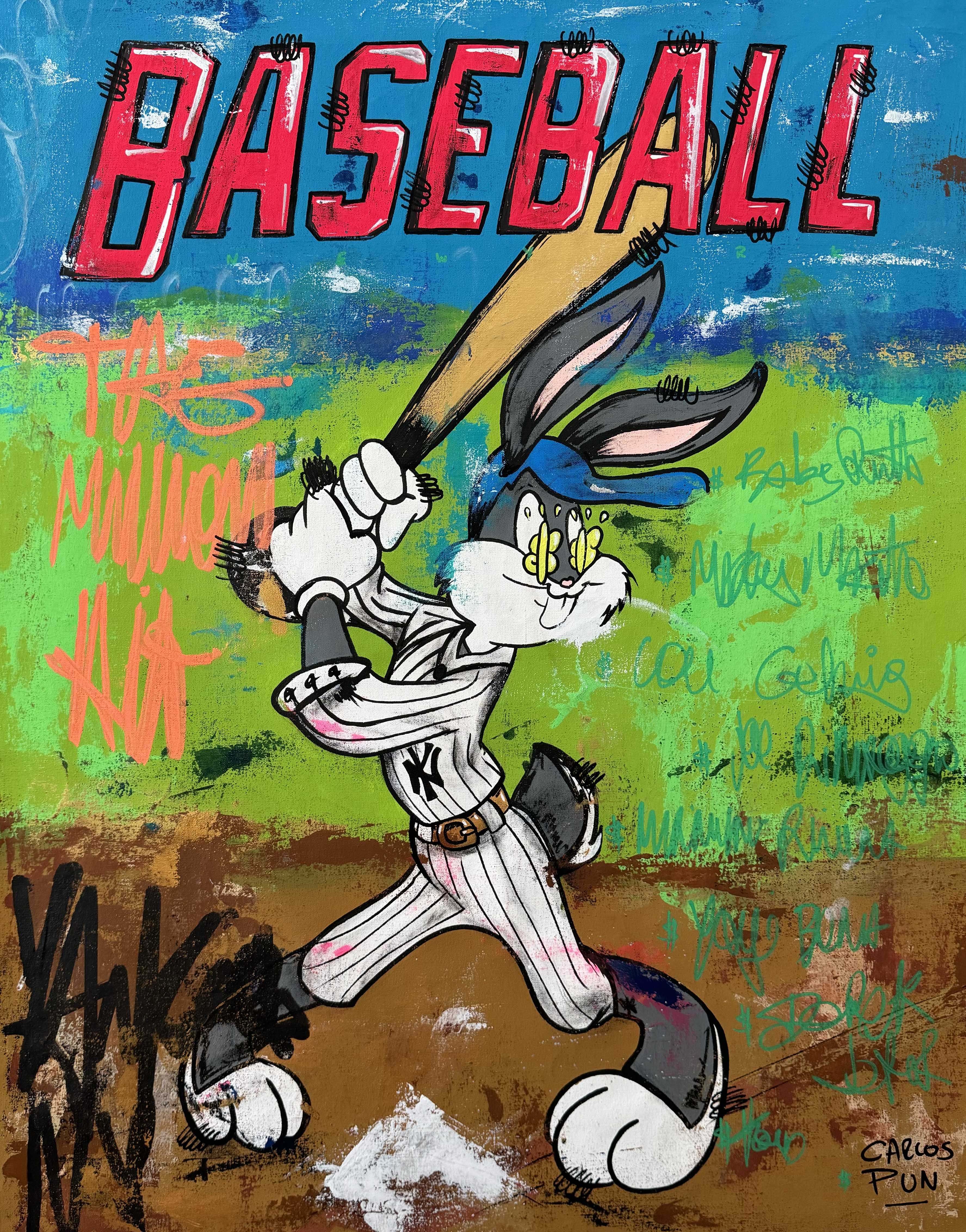 Carlos Pun Art, Baseball Bugs Bunny - The Million Home Run Carlos Pun Art, Baseball Bugs Bunny - The Million Home Run