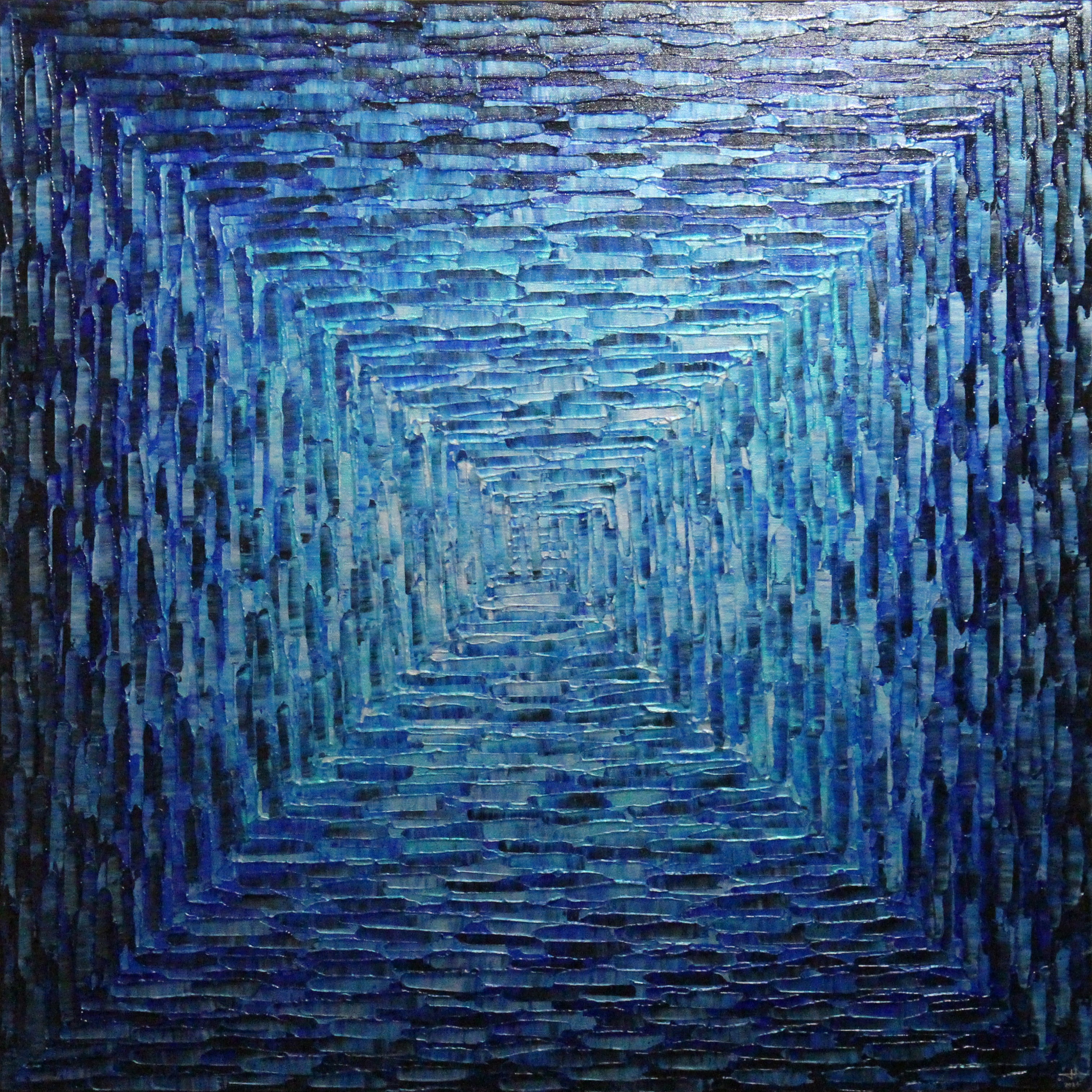 Jonathan Pradillon, Grand dégradé carré bleu argenté Jonathan Pradillon, Grand dégradé carré bleu argenté