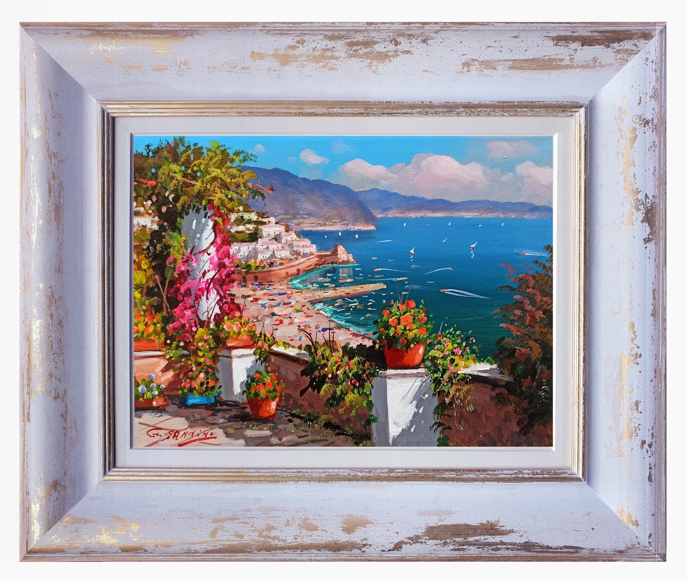 Gio Sannino, Pointview on the coast - Amalfi painting Gio Sannino, Pointview on the coast - Amalfi painting