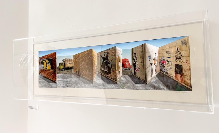 Patrick Hughes, Banski, Peinture sur toile