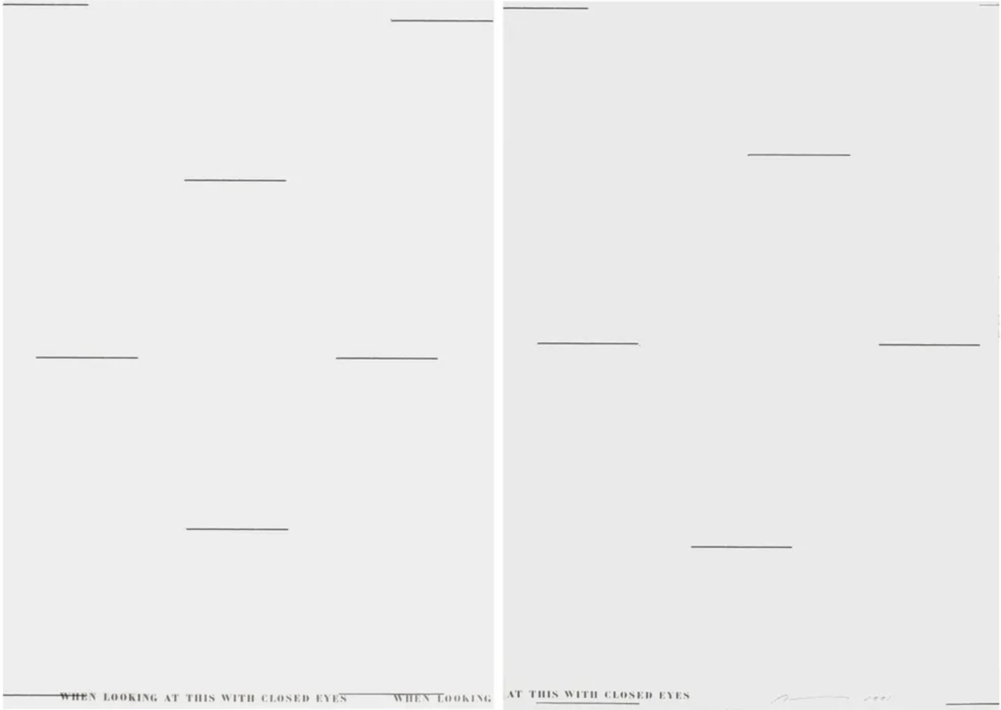 Shusaku Arakawa, When looking at this with closed eyes (dyptique) Shusaku Arakawa, When looking at this with closed eyes (dyptique)
