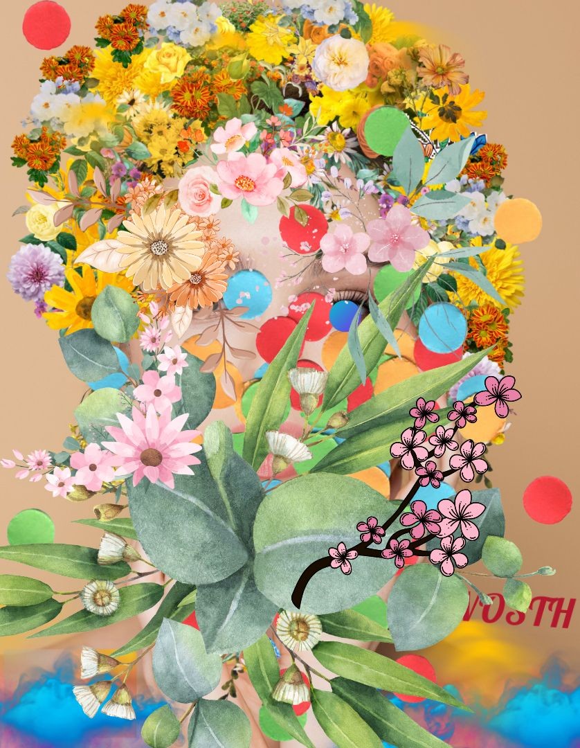 Safia Wosth, Femme aux fleurs jaune Safia Wosth, Femme aux fleurs jaune