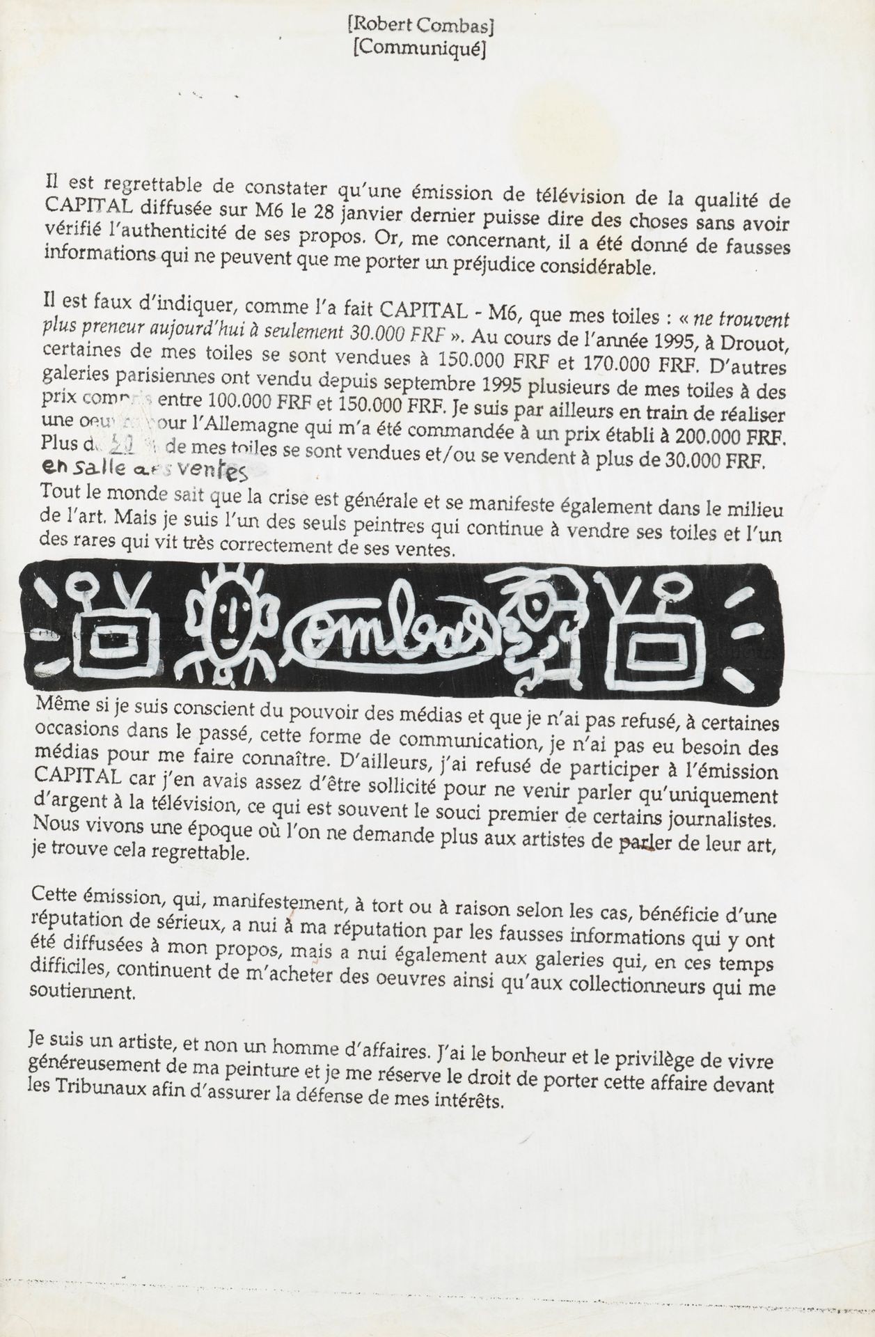 Robert Combas, Sans titre Robert Combas, Sans titre