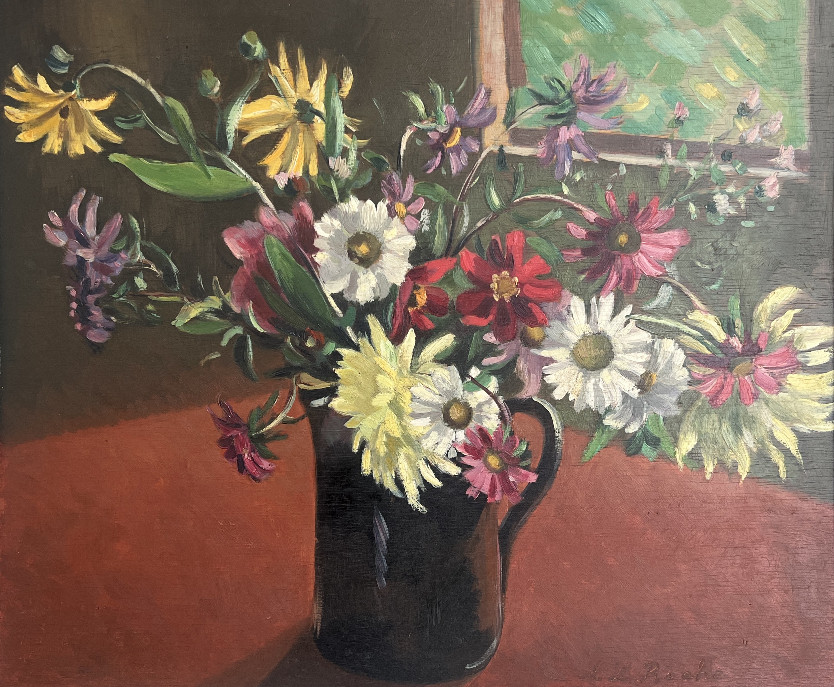 Alexis Louis Roche, Bouquet printanier en carafe Alexis Louis Roche, Bouquet printanier en carafe