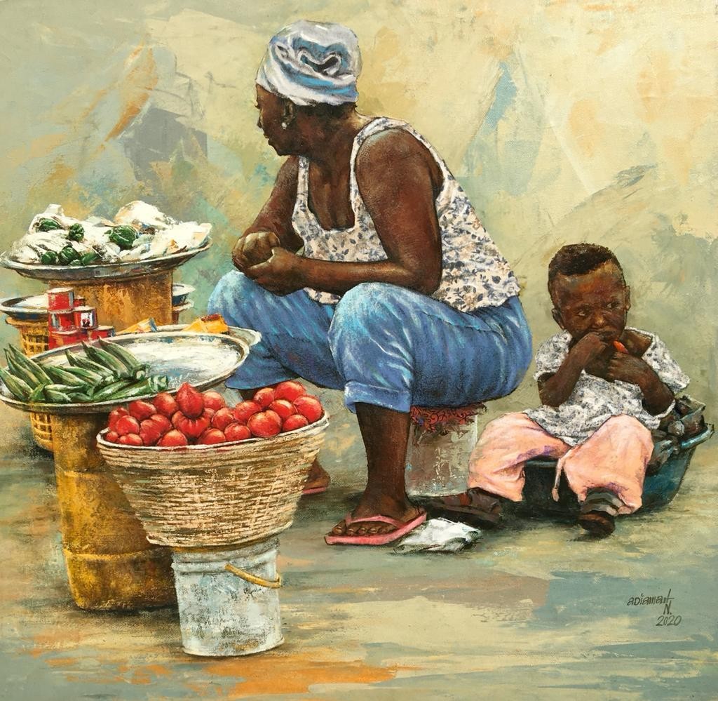 Emmanuel Adiamah, Aunty Mansa and daughter Emmanuel Adiamah, Aunty Mansa and daughter