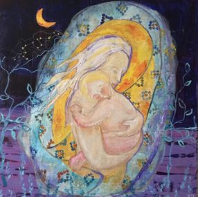 Painting, Paradise's Guardian: A Journey of Protection and Maternal Strength, Tetiana Pchelnykova