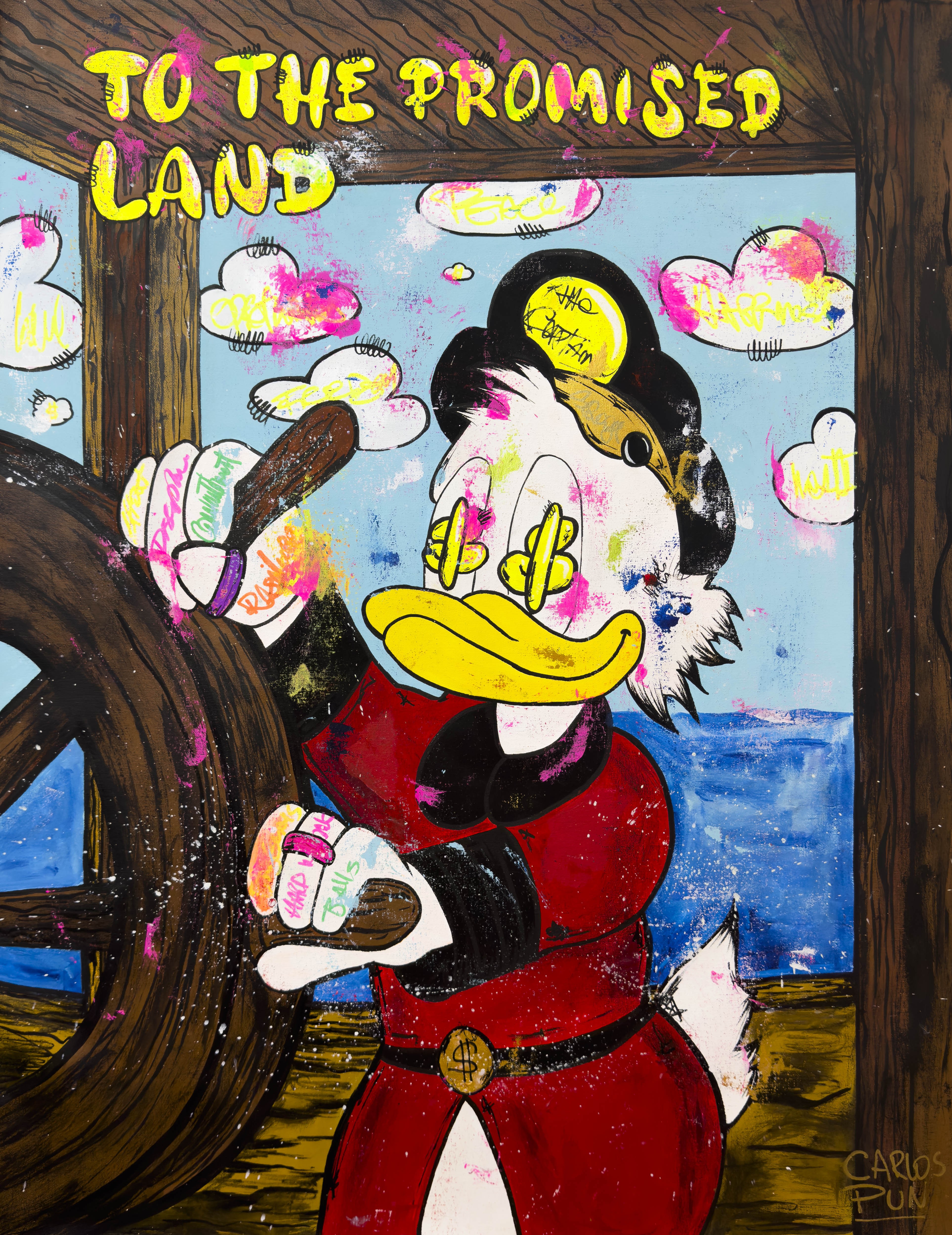 Carlos Pun Art, Scrooge Mc Duck in I am the Captain of my Life Carlos Pun Art, Scrooge Mc Duck in I am the Captain of my Life