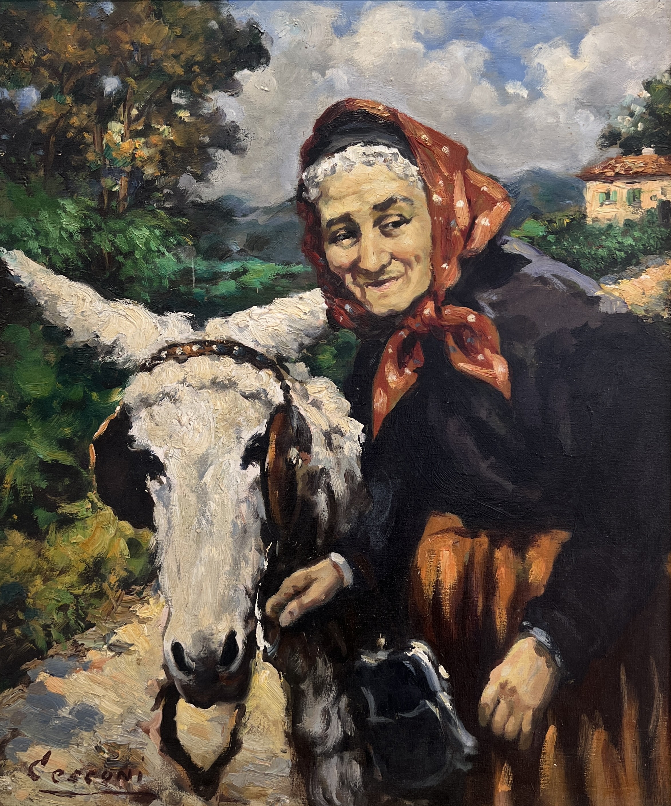 Alberto Cecconi, Vieille femme et son âne Alberto Cecconi, Vieille femme et son âne