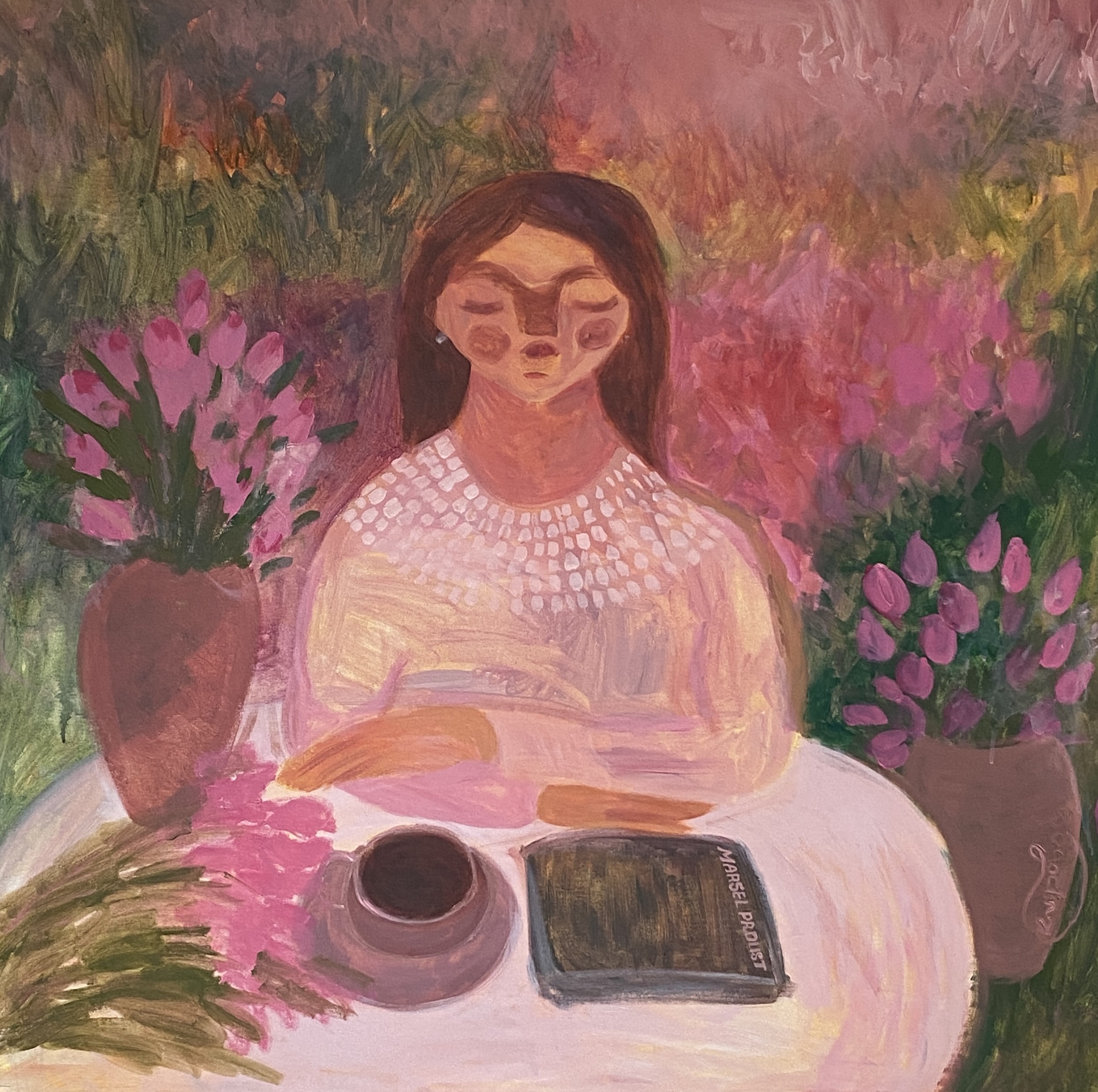Dasha Pogodina, Reading in the garden Dasha Pogodina, Reading in the garden