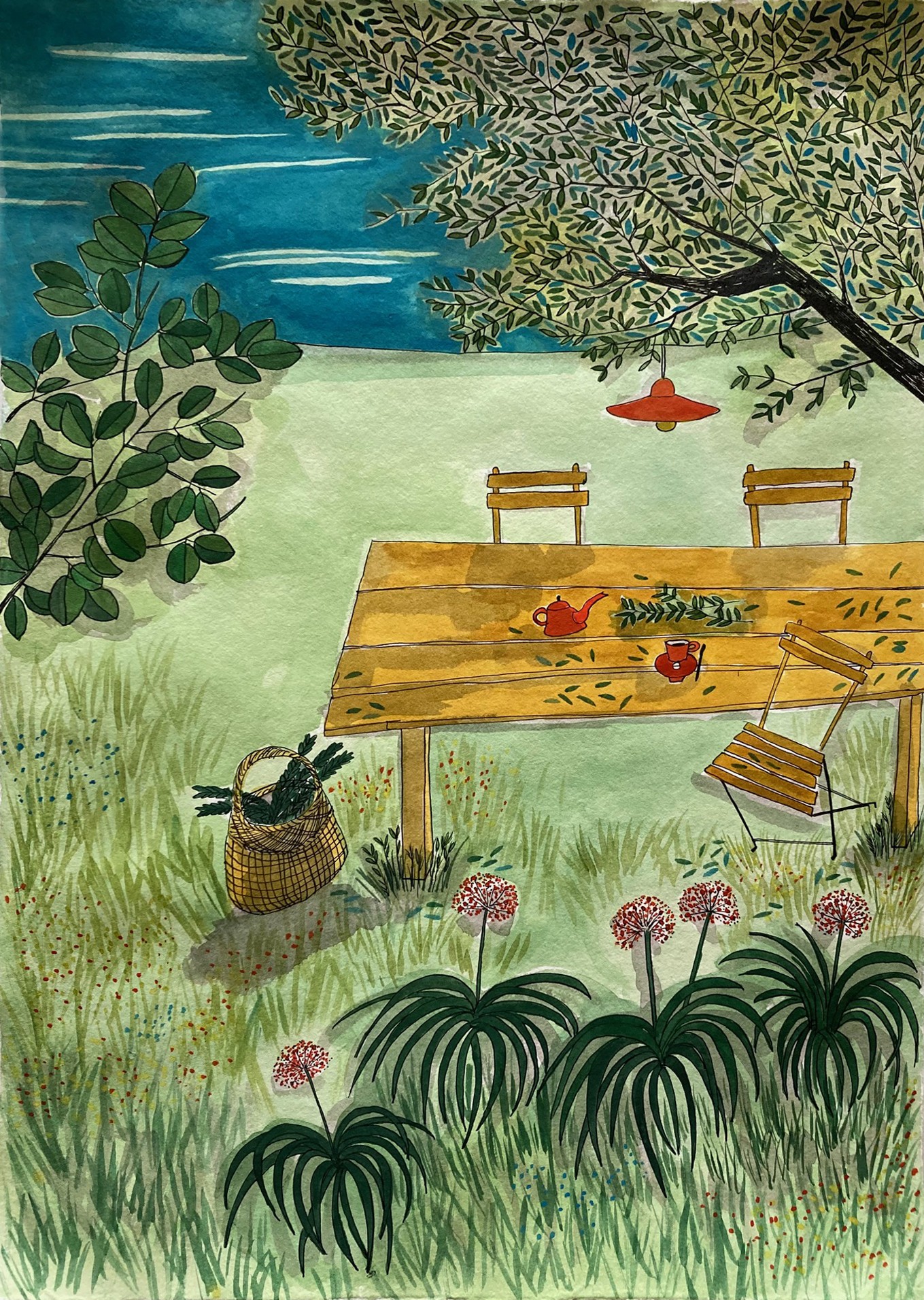 Montse Roldos, Jardí amb taula i cadires Montse Roldos, Jardí amb taula i cadires