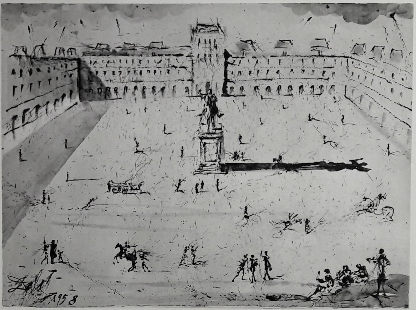 Salvador Dali, La grande Place des Vosges, du temps de Louis XIII Salvador Dali, La grande Place des Vosges, du temps de Louis XIII