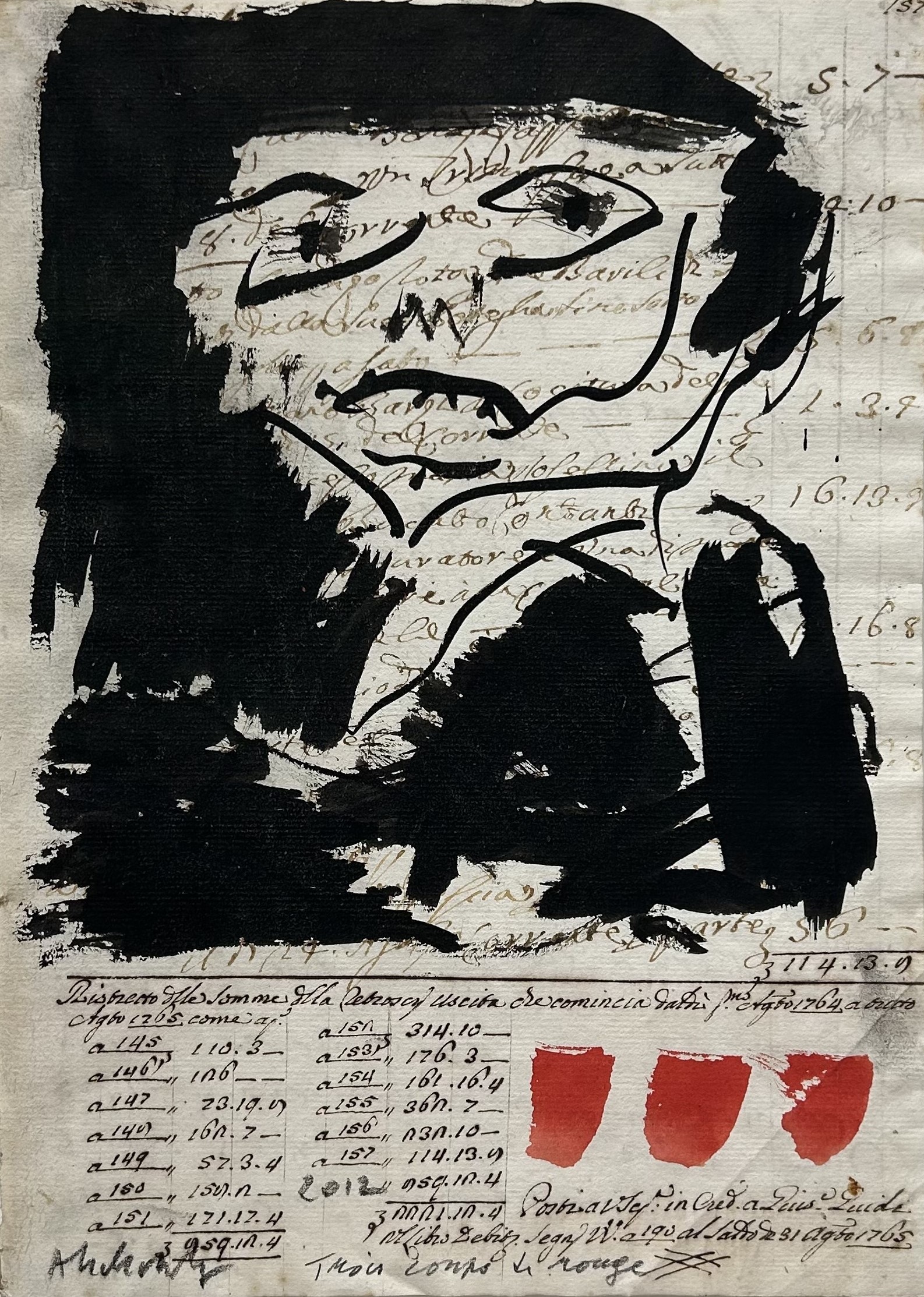 Pierre Alechinsky, Trois coups de rouge Pierre Alechinsky, Trois coups de rouge