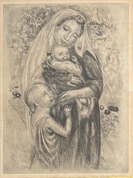 Print, Madone avec enfants et angelot, Maurice Denis