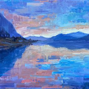 Peinture, Mountain lake, Genia Sheyn