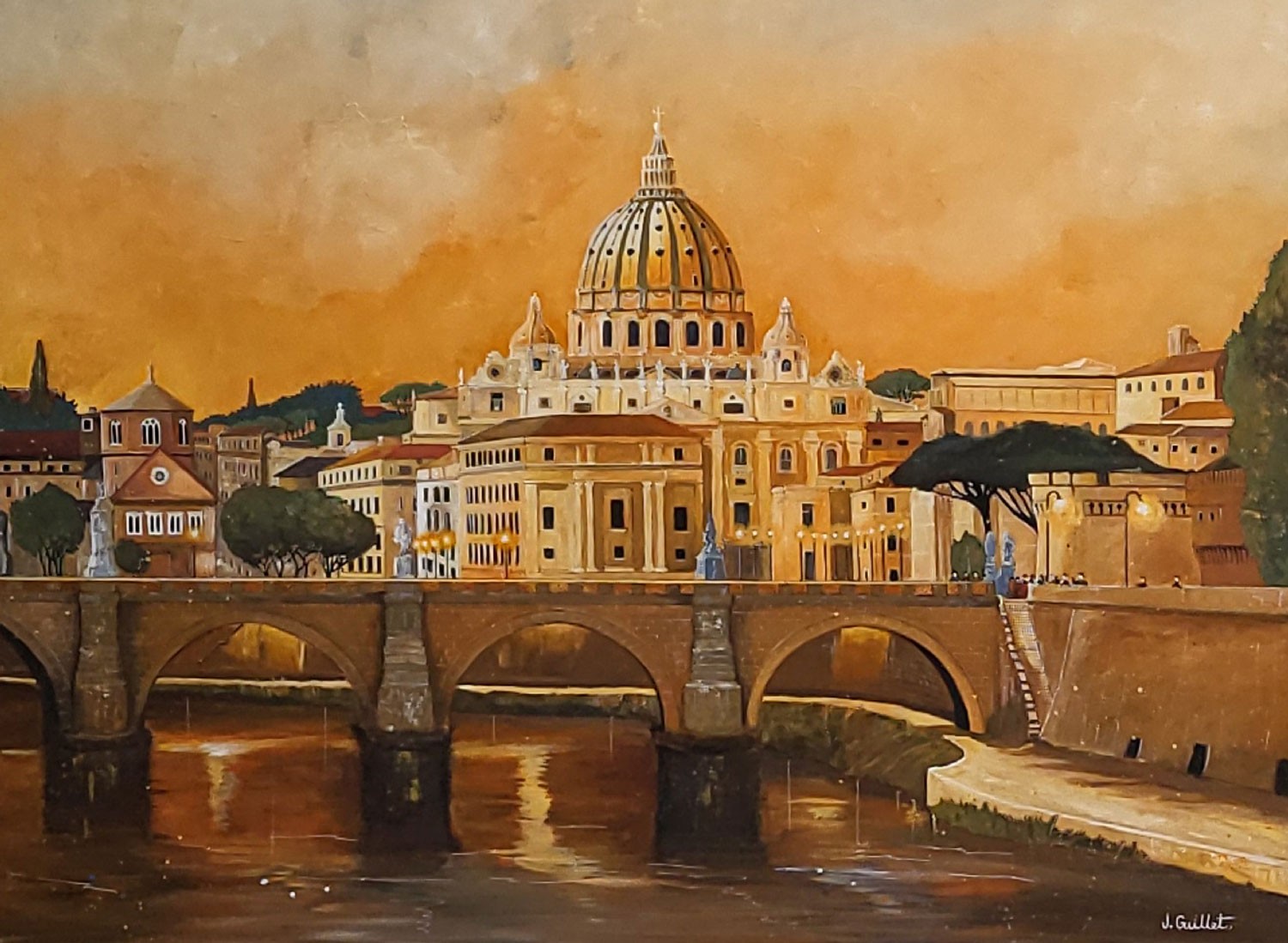 Jacques Guillet, Rome - Le pont Saint Ange Jacques Guillet, Rome - Le pont Saint Ange