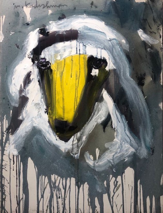 Menashe Kadishman, Yellow-Grey Sheep Menashe Kadishman, Yellow-Grey Sheep
