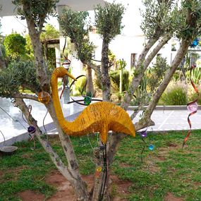 Sculpture, Flamant jaune, Hassan Laamirat