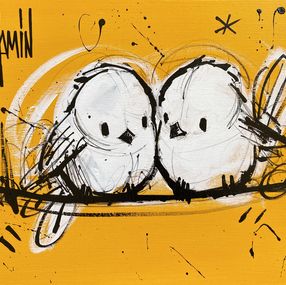 Peinture, Deux petits oiseaux, David Jamin