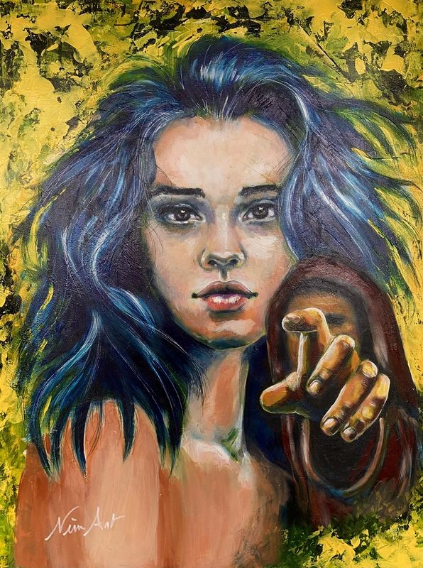 Ninu Art, La petite fille aux cheveux bleus Ninu Art, La petite fille aux cheveux bleus