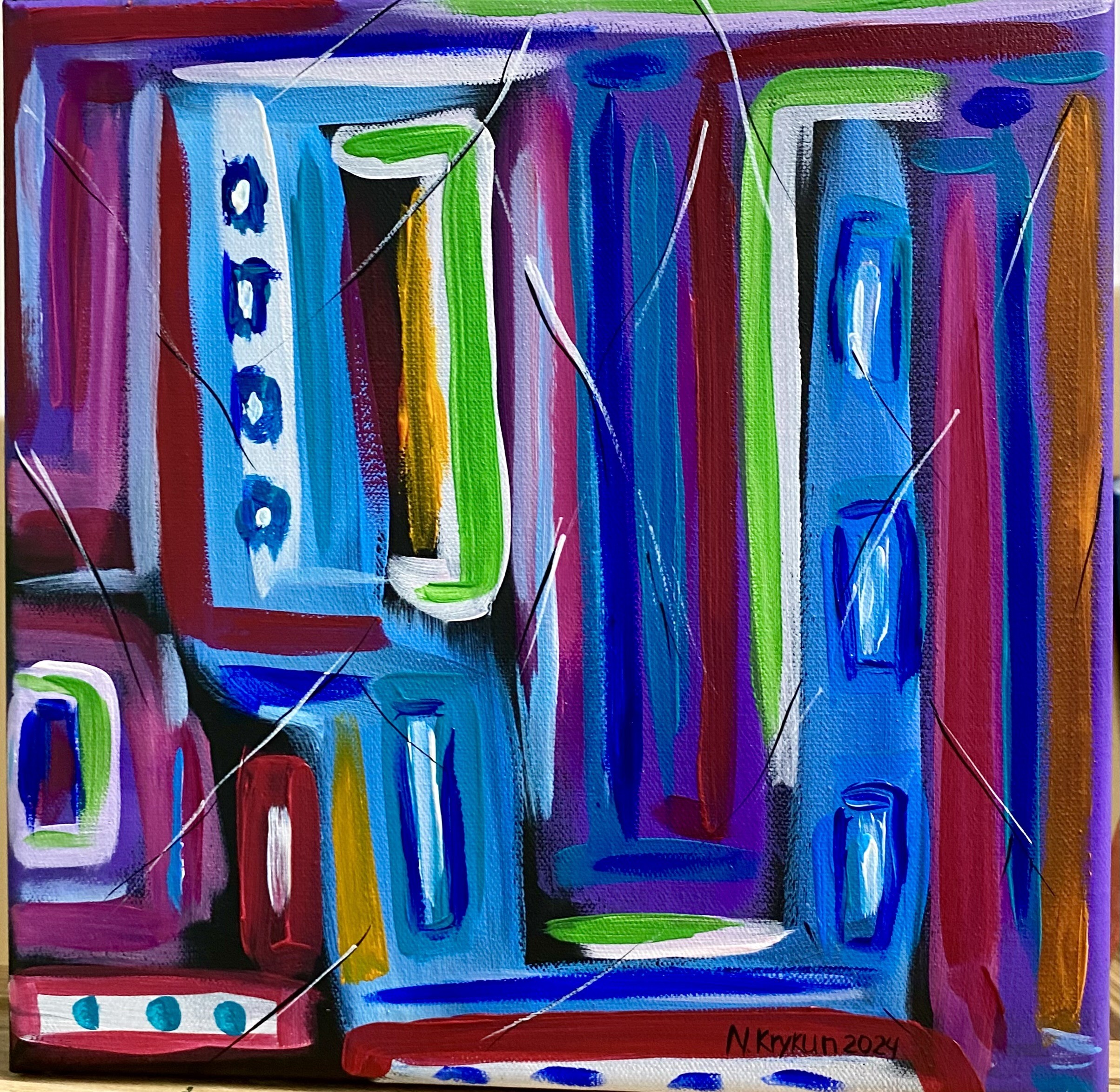 Nataliia Krykun, Flower series 14 - spring garden, blue violet pink energy expression abstraction Nataliia Krykun, Flower series 14 - spring garden, blue violet pink energy expression abstraction