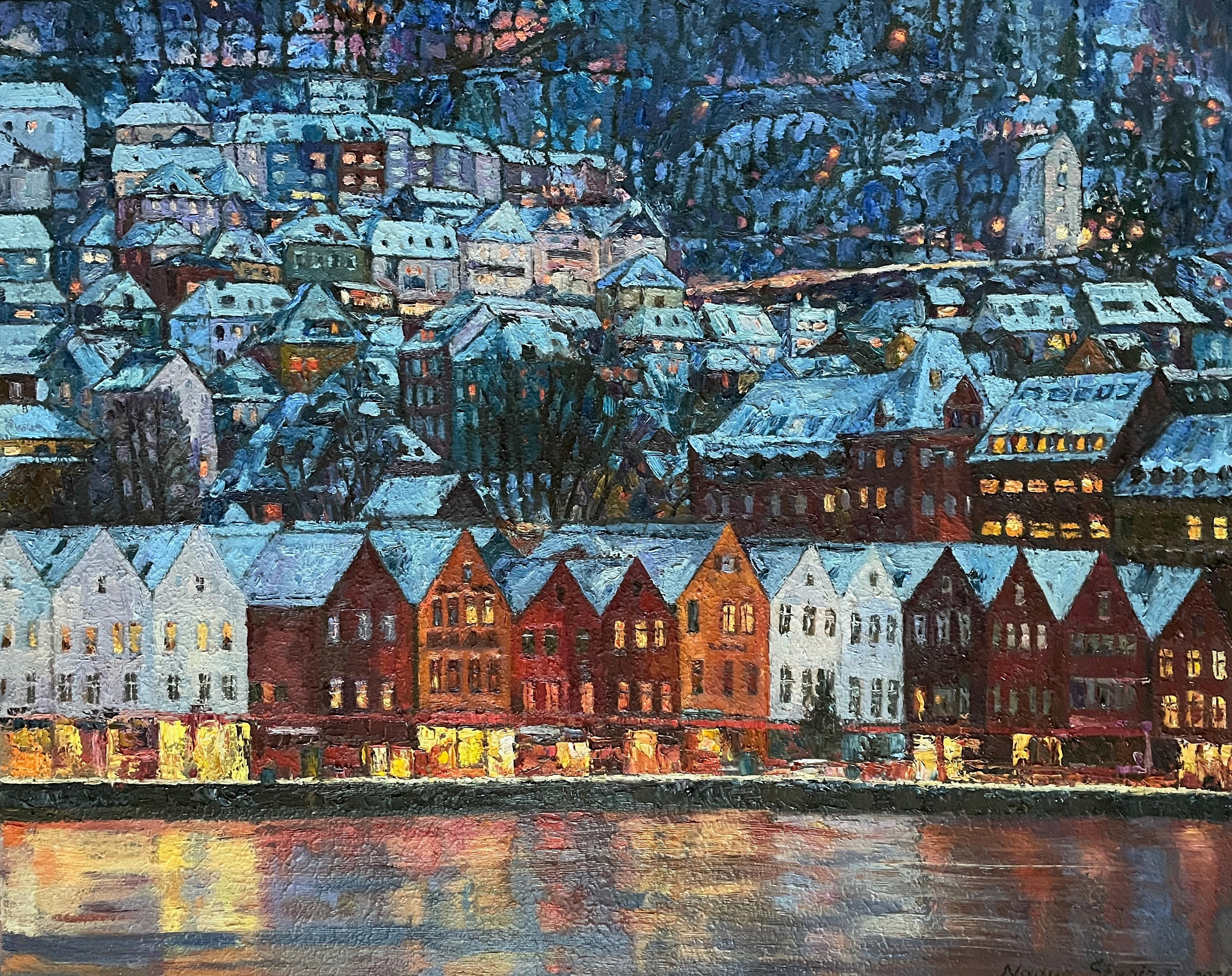 Nadezda Stupina, Winter twilight in Bergen. Nadezda Stupina, Winter twilight in Bergen.