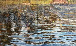 Gemälde, Water lilies on the lake Rørvannet, Nadezda Stupina