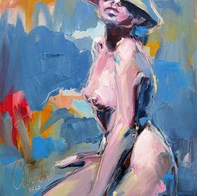 Painting, La dame au chapeau, Olena Siniuhina