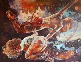Painting, Fearless acrobats, Nadezda Stupina