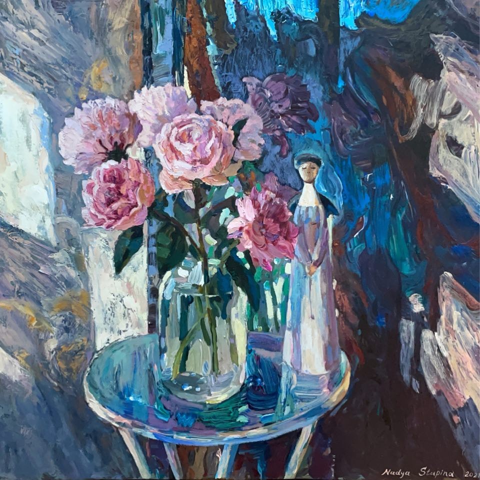 Nadezda Stupina, Angel and peonies Nadezda Stupina, Angel and peonies