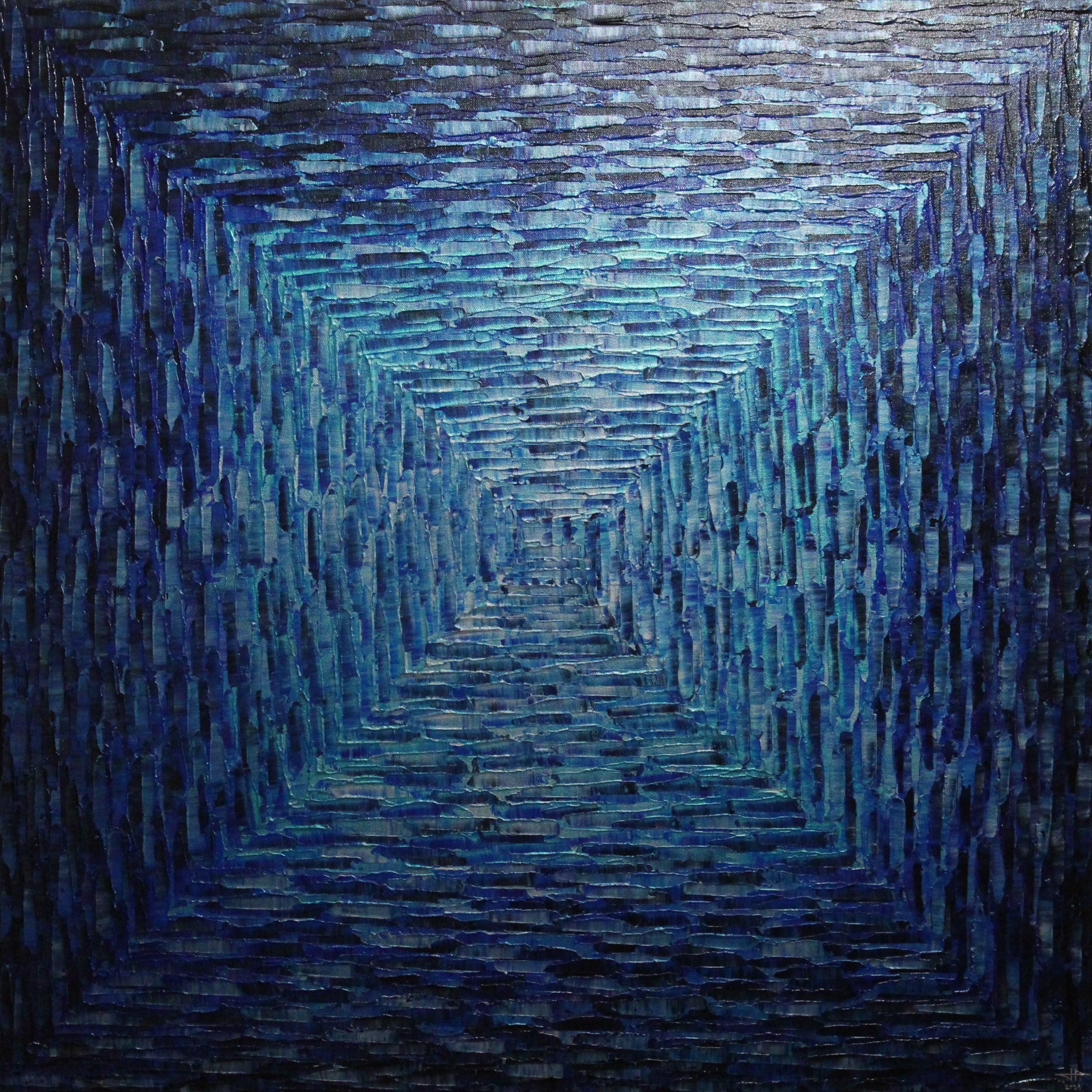 Jonathan Pradillon, Grand dégradé carré bleu violacé Jonathan Pradillon, Grand dégradé carré bleu violacé