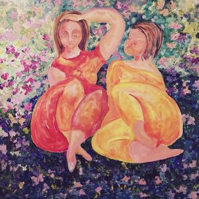 Peinture, Conversation in the garden,  Gardens of Resilience series: Cultivating Hope, Tetiana Pchelnykova