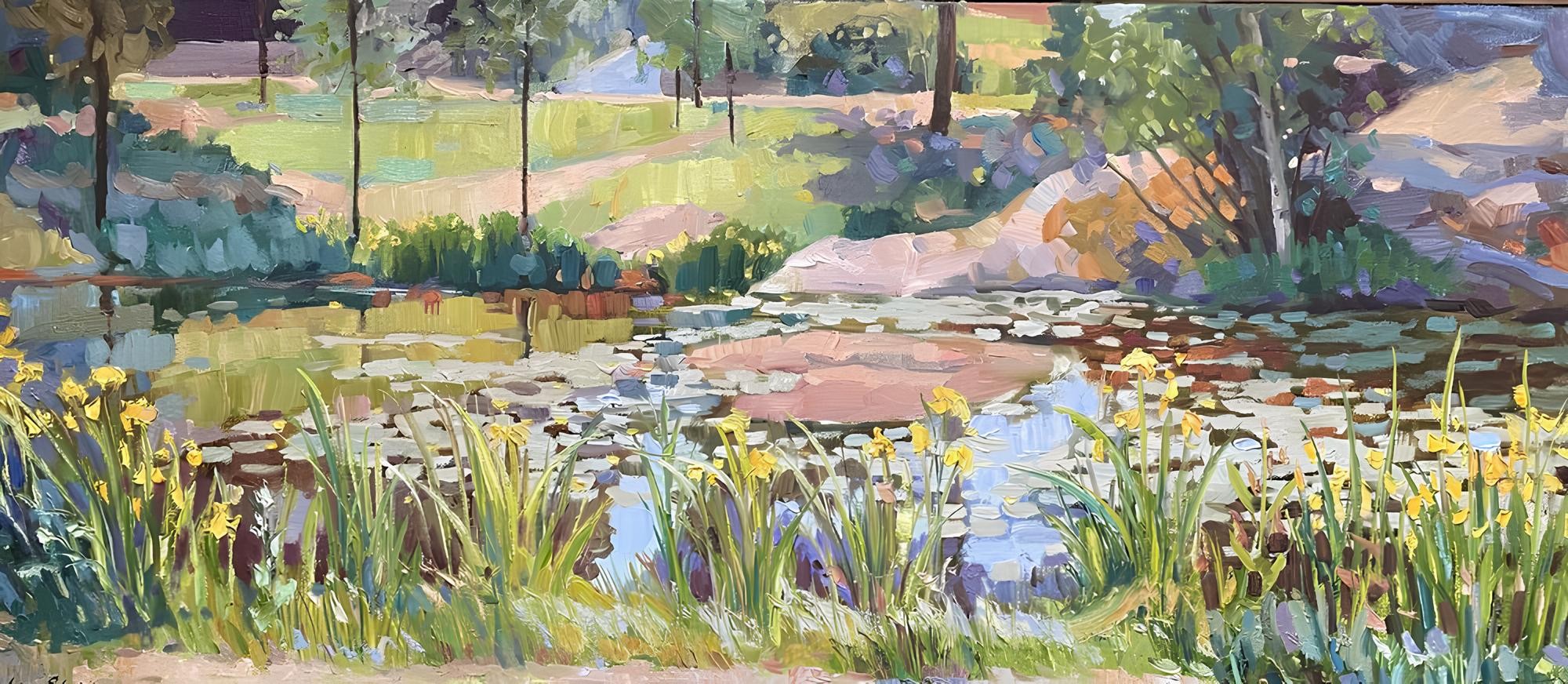 Nadezda Stupina, A pond with water lilies and irises 2 Nadezda Stupina, A pond with water lilies and irises 2