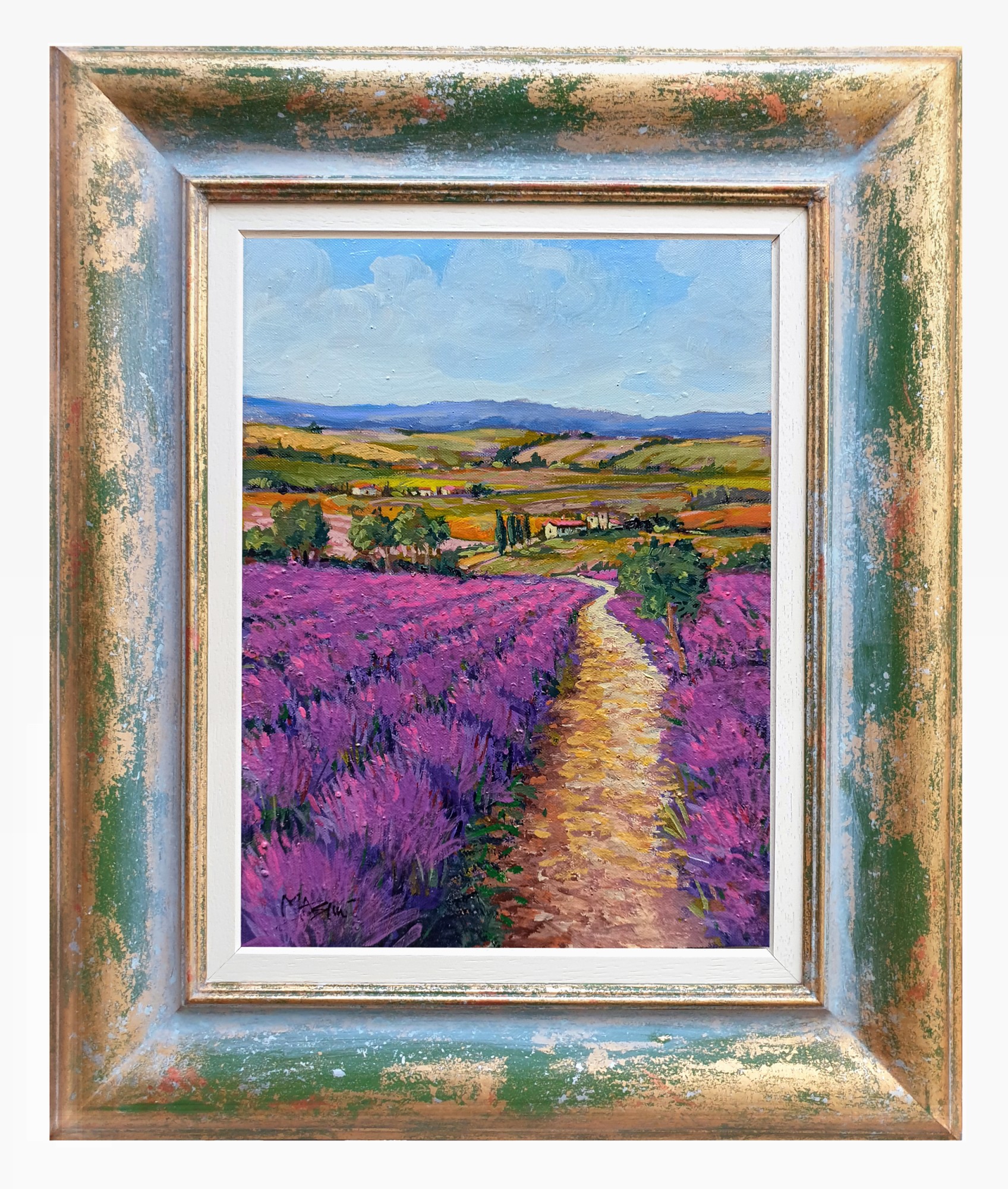 Gino Masini, The lavender road - Tuscany landscape painting Gino Masini, The lavender road - Tuscany landscape painting