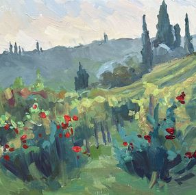 Painting, Ruby roses, Genia Sheyn