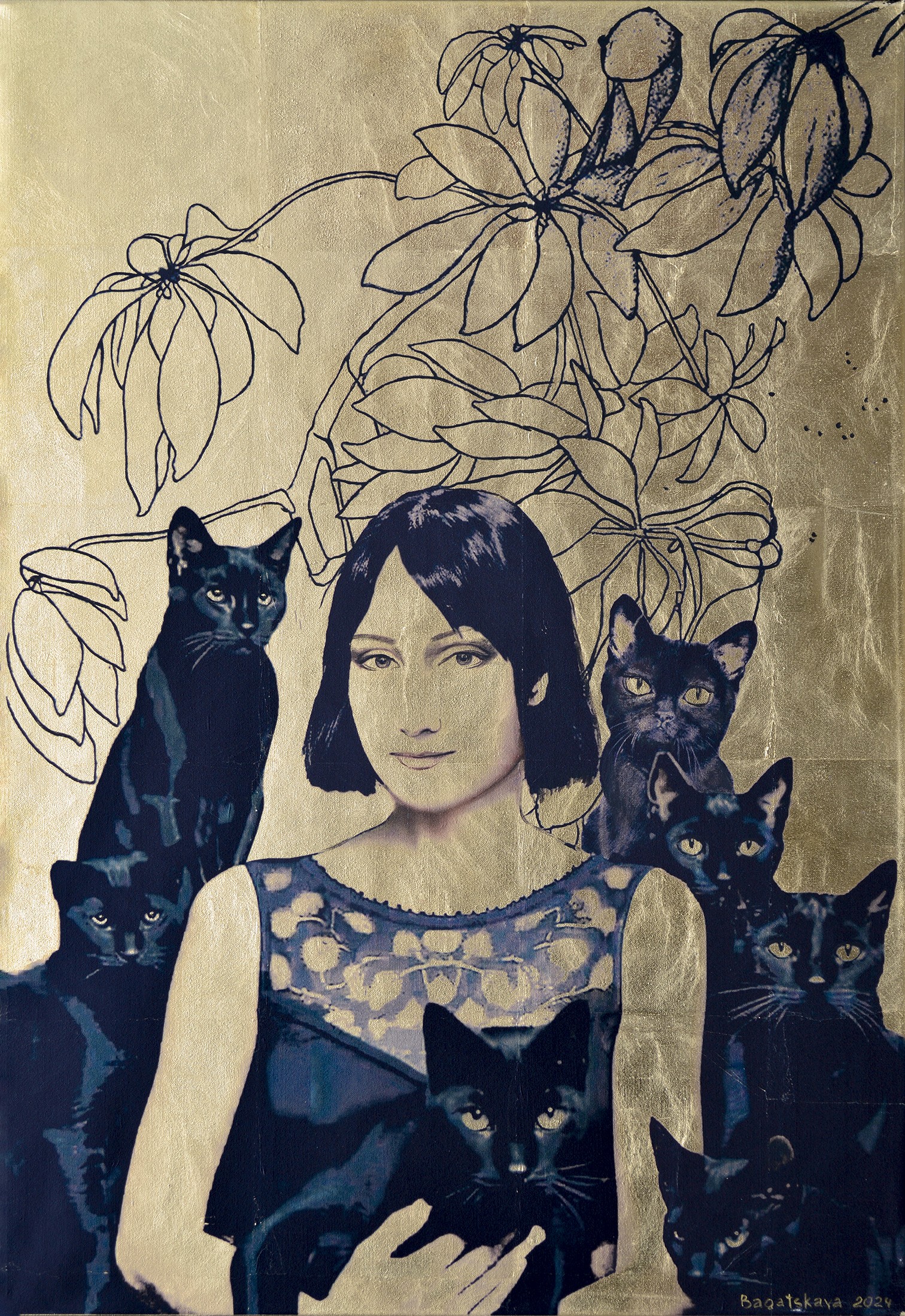 Nataliya Bagatskaya, Seven Black Cats - Contemporary portrait Nataliya Bagatskaya, Seven Black Cats - Contemporary portrait