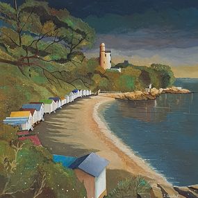 Peinture, Noirmoutier, plage de l'Anse rouge, Jacques Guillet