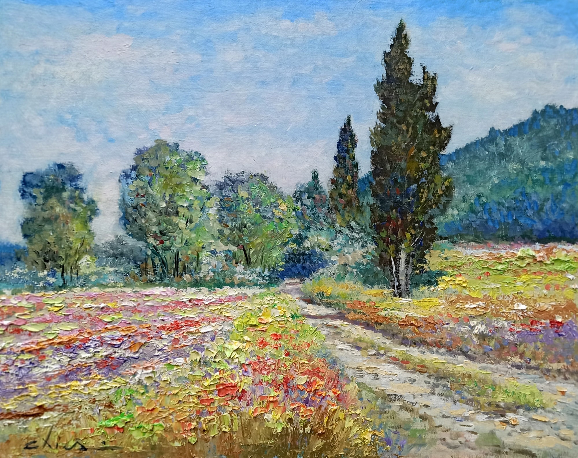 Biagio Chiesi, One day in the countryside n°1 - Tuscany painting landscape Biagio Chiesi, One day in the countryside n°1 - Tuscany painting landscape