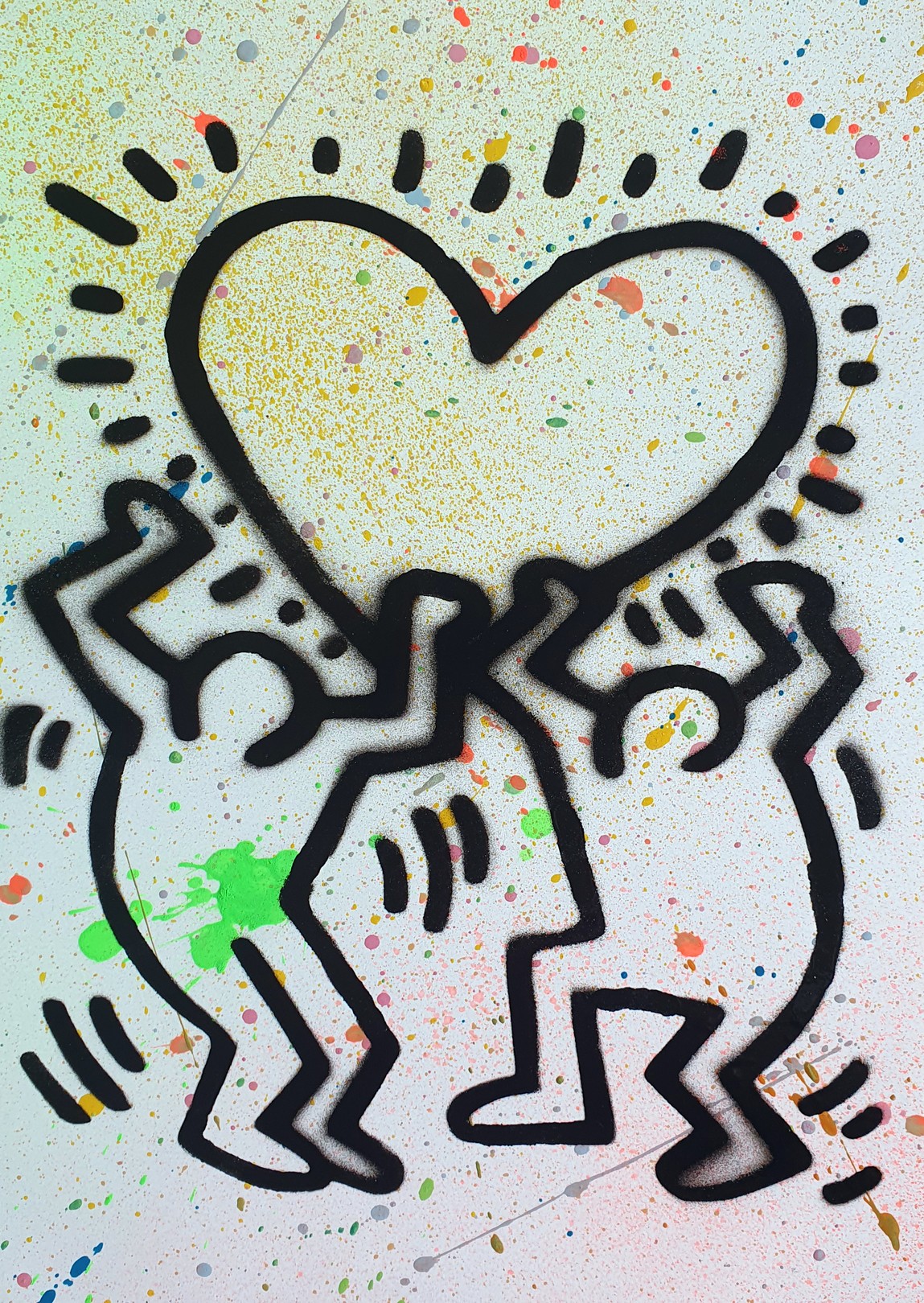 Spaco, Love Haring pochoir Spaco, Love Haring pochoir