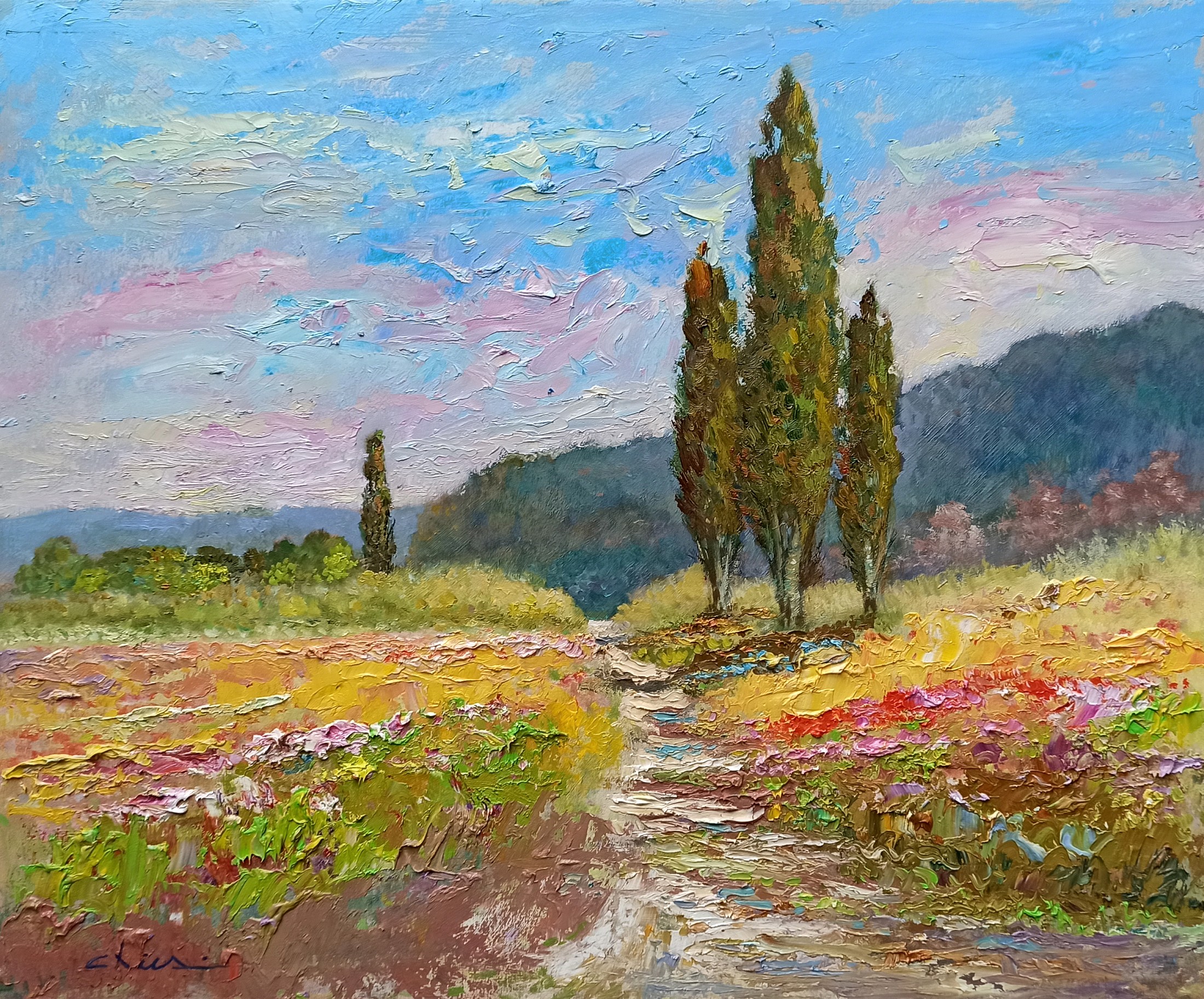 Biagio Chiesi, One day in the countryside n°2 - Tuscany painting landscape Biagio Chiesi, One day in the countryside n°2 - Tuscany painting landscape