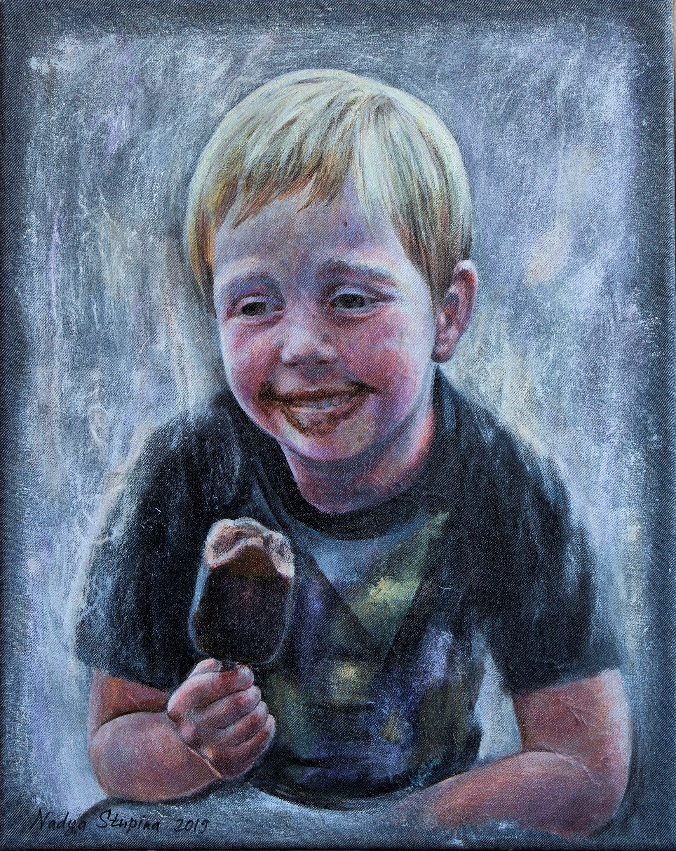 Nadezda Stupina, Denim series.From the life of Bastian.Ice cream. Nadezda Stupina, Denim series.From the life of Bastian.Ice cream.