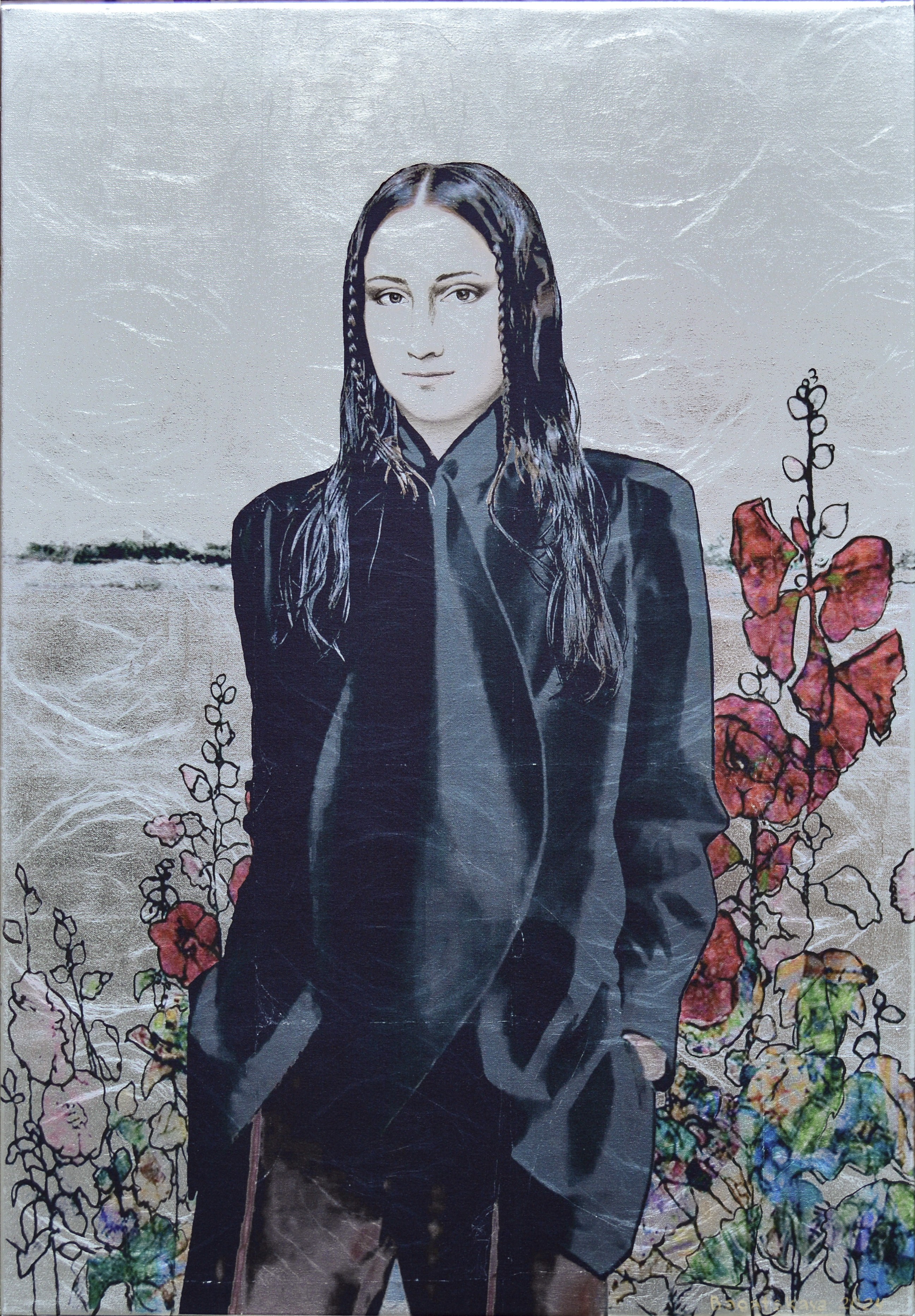 Nataliya Bagatskaya, In the FIeld among the Flowers - Contemporary printed portrait Nataliya Bagatskaya, In the FIeld among the Flowers - Contemporary printed portrait