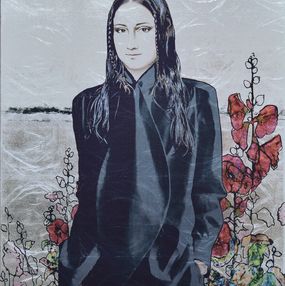 Drucke, In the FIeld among the Flowers - Contemporary printed portrait, Nataliya Bagatskaya