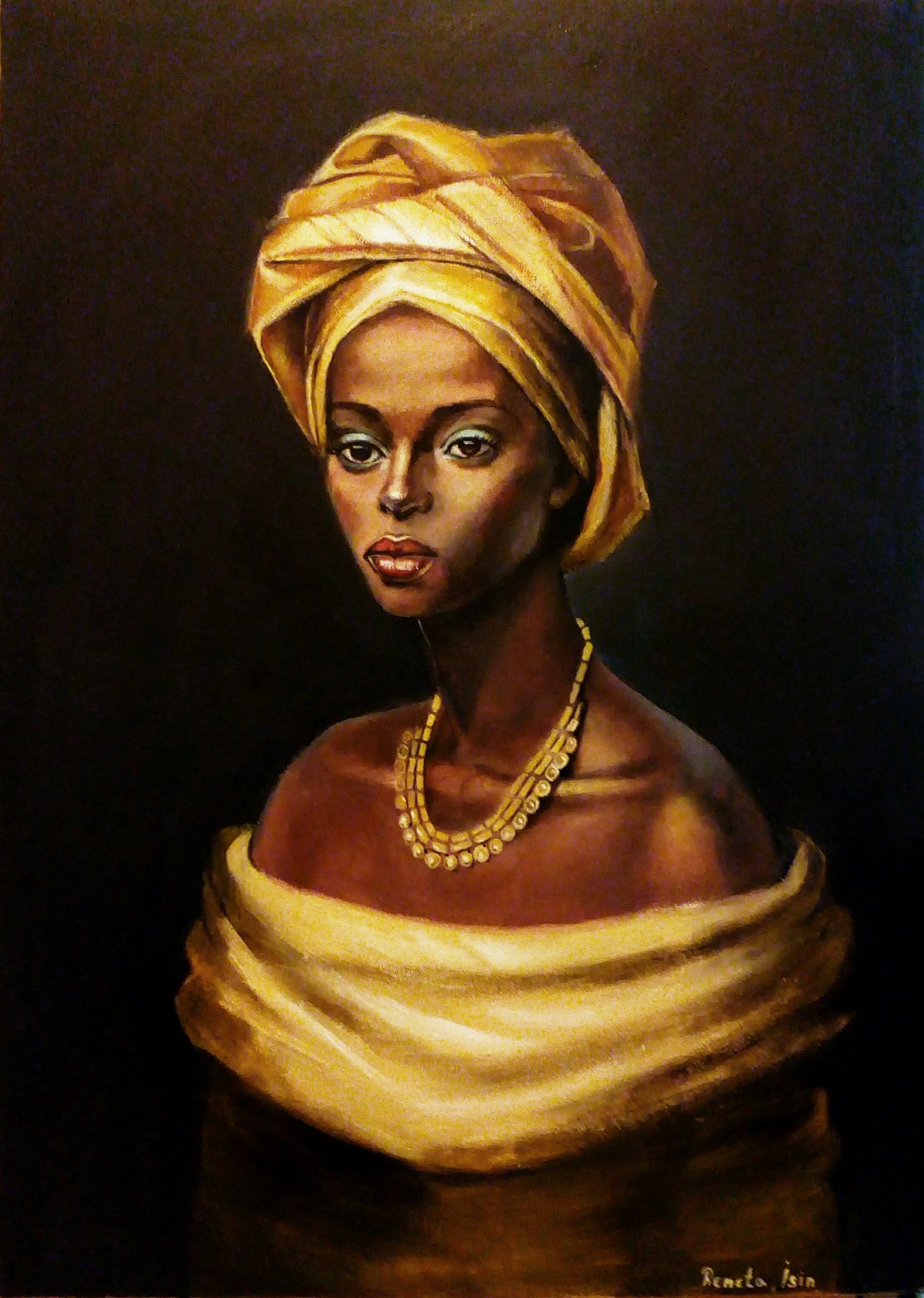 Reneta Isin, Woman in Yellow - African Woman Portriat Reneta Isin, Woman in Yellow - African Woman Portriat