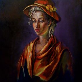 Painting, French CIA Lady Portrait, Reneta Isin