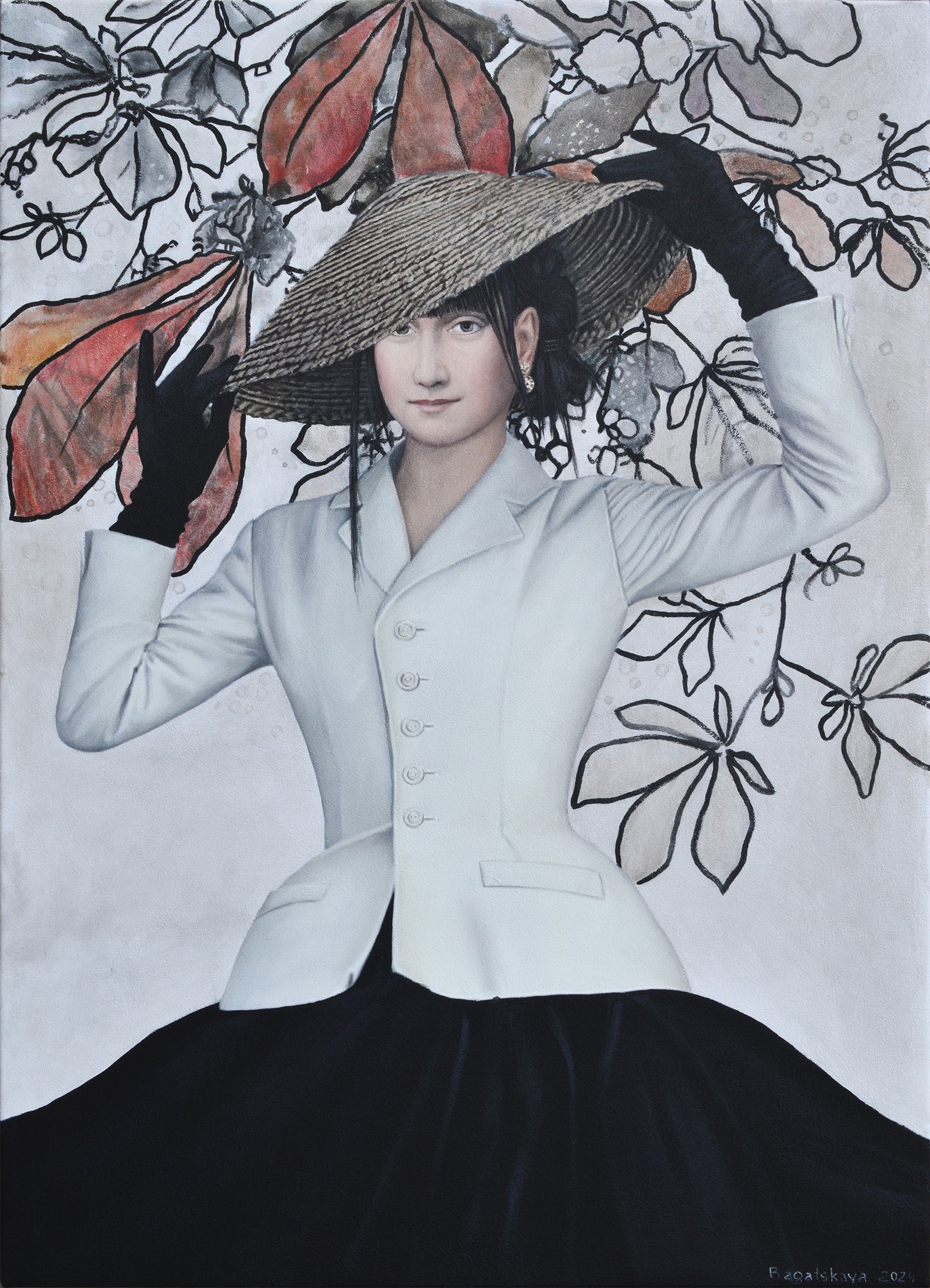 Nataliya Bagatskaya, New Hat - Narrative painting with Mona Lisa Nataliya Bagatskaya, New Hat - Narrative painting with Mona Lisa