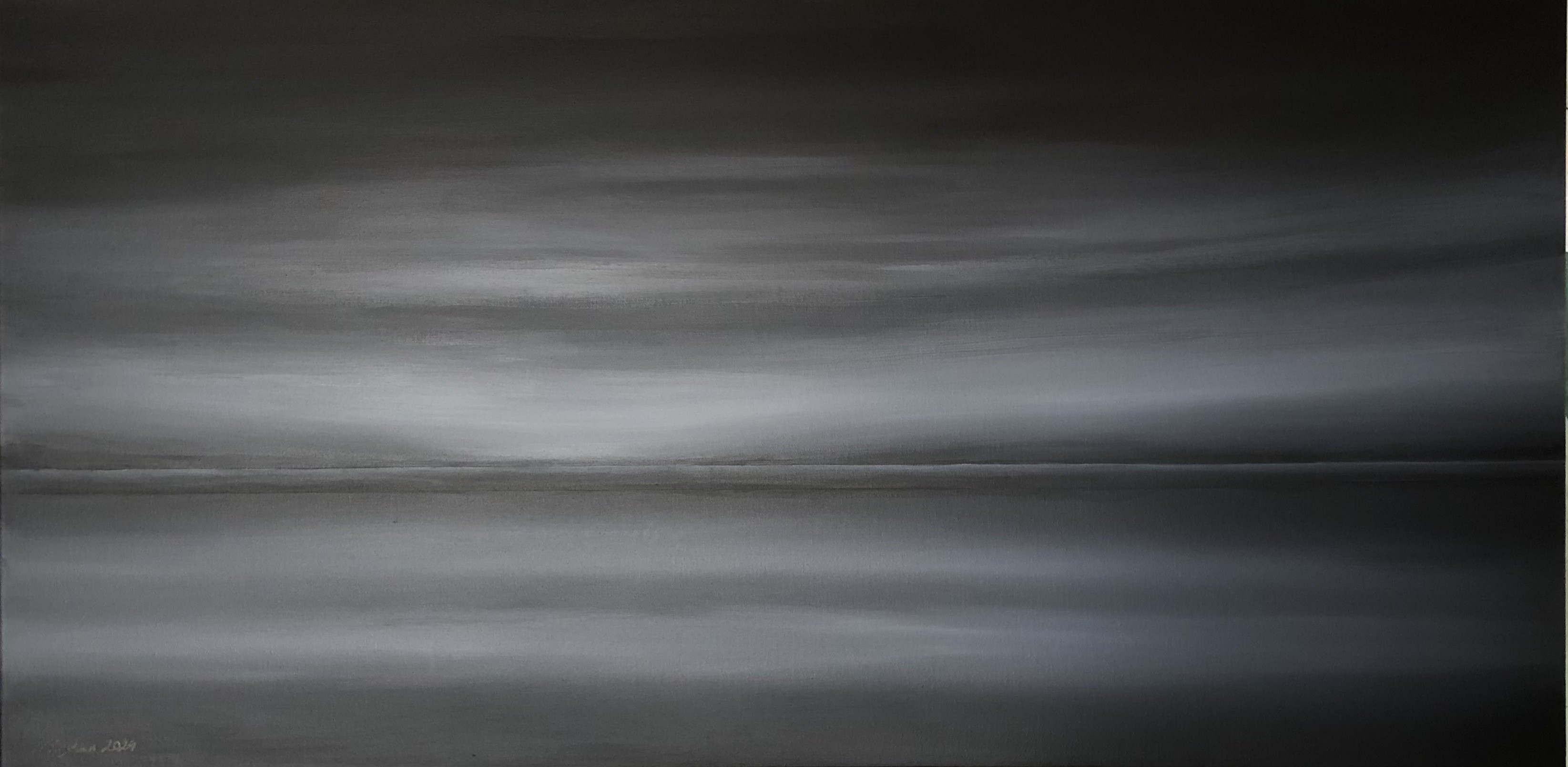 Nataliia Krykun, Night Sea - dark minimalism landscape, water, seascape Nataliia Krykun, Night Sea - dark minimalism landscape, water, seascape