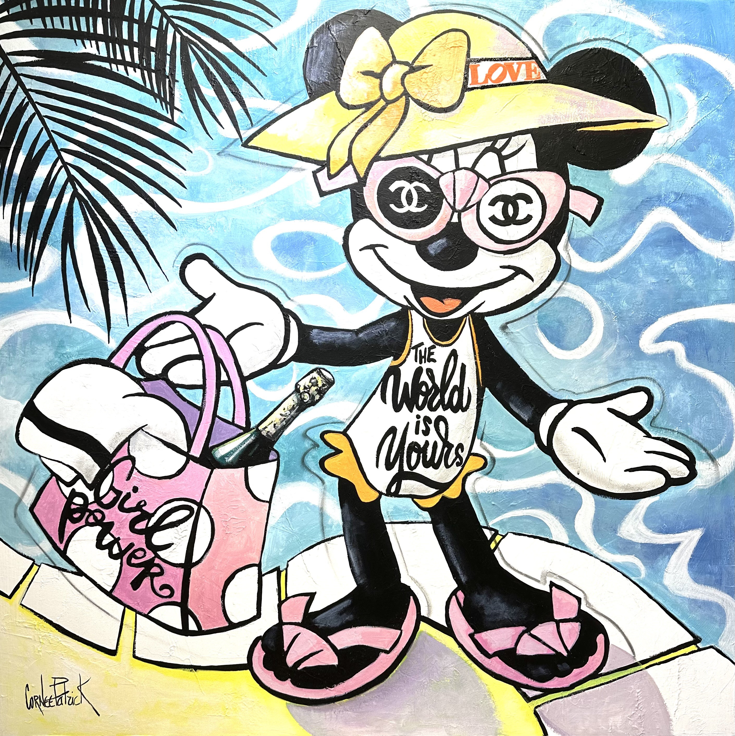 Patrick Cornée, Minnie Mouse, hotel, pool, champagne and sunbathing Patrick Cornée, Minnie Mouse, hotel, pool, champagne and sunbathing