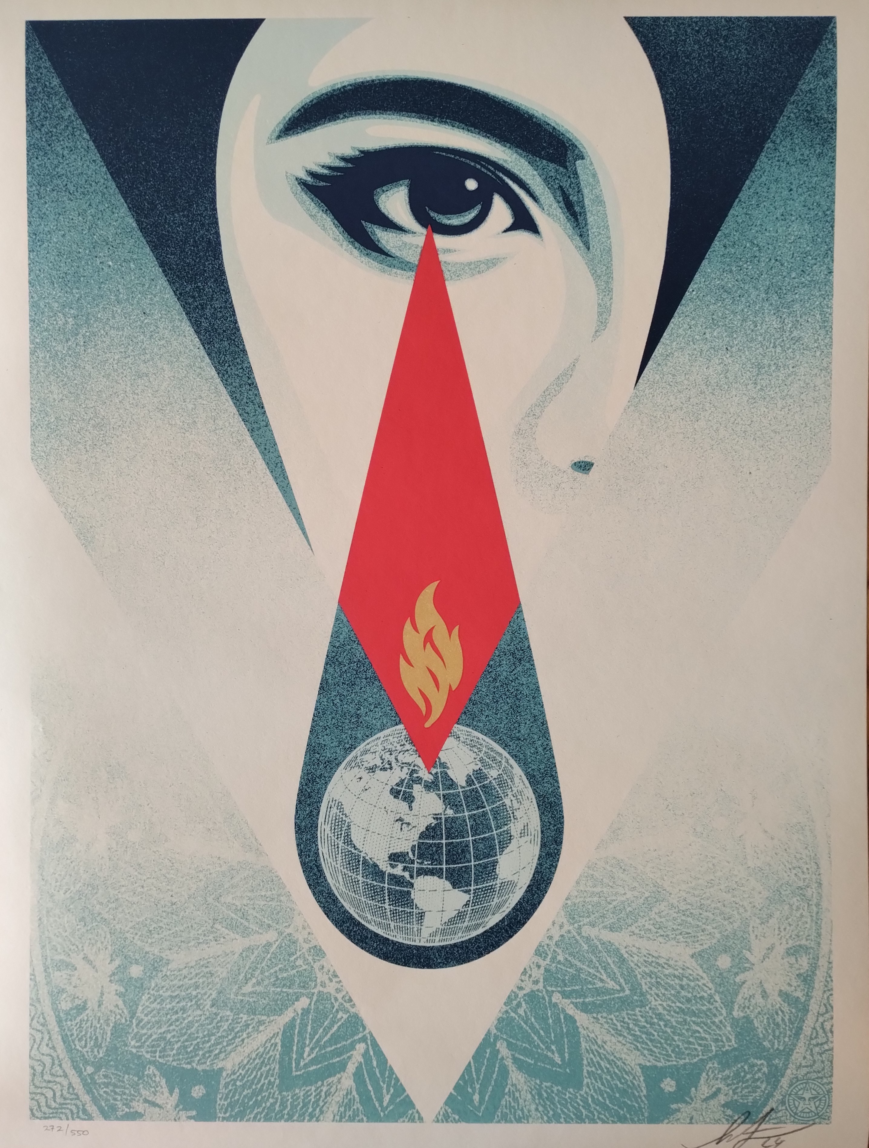 Shepard Fairey (Obey), Tear Flame Shepard Fairey (Obey), Tear Flame